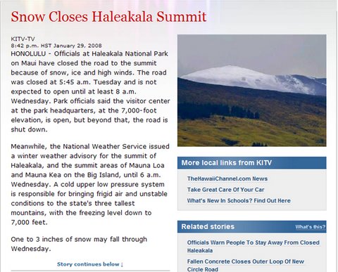 Winter News Report on Maui