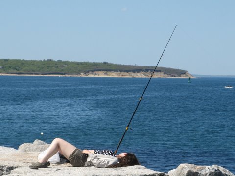 Relaxed fisherman