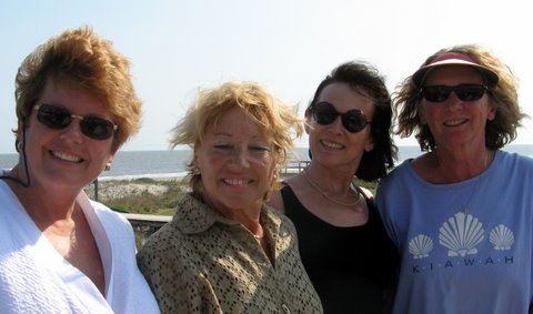 Nancy, Jeanne, Peggy & Pauline - windblown by the beach